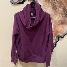 ZYIA Active Oh So Soft Cowl Funnel Neck Hoodie Sweatshirt Plum Women’s Size L - £21.23 GBP