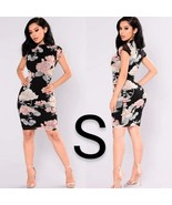 Fashion Nova Black Mesh Floral Mini Dress~ Size S - £25.00 GBP