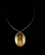 Exotic art nouveau necklace vintage sterling choker Art handpainted necklace - £216.60 GBP