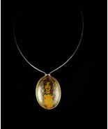 Exotic art nouveau necklace vintage sterling choker Art handpainted neck... - £217.92 GBP