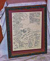 1996 Fraternity Sorority Pledge WLS #49 50 signatures hand drawn design framed - £31.34 GBP