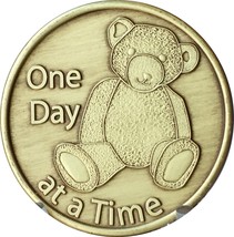 Bulk Lot of 25 Teddy Bear One Day At A Time Bronze Medallions Serenity Prayer... - £30.02 GBP