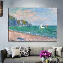 Hand Painted Modern Abstract Landscape Wall Art Famous Monet The Coast of St. Da - £177.94 GBP+