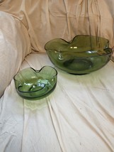 Vtg MCM Anchor Hocking Accent Modern Avocado Green Chip and Dip Set - £11.68 GBP