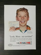 Vintage 1958 Crest Tooth Paste Norman Rockwell Kids Full Page Original Ad A5 - $6.64