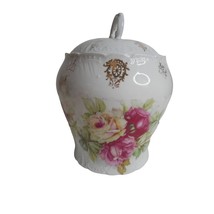 Vintage Floral Rose Shabby cottage Chic Covered Container Jar  - Estate ... - $15.99
