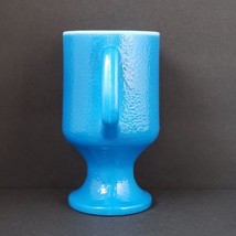 Vintage Anchor Hocking Textured Blue Milk Glass 10 oz. Irish Mug - $15.27
