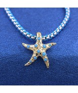 14k gold plating Sparkling Blue Starfish Dangle Charm Gift for her  763818C01 - $18.50