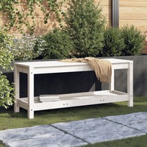 Garden Bench White 108x35x45 cm Solid Wood Pine - £60.50 GBP