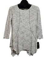 Style &amp; Co. Winter White Handkerchief Hem Scoop Neck Pullover Women Top ... - $20.81 CAD