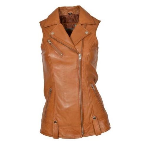 Jacket Western Classic Vest Coat Waistcoat Women Button Lambskin Leather... - $114.75+