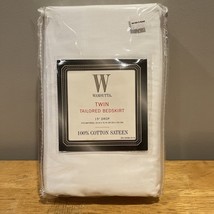 Wamsutta Twin Tailored Bedskirt 15” Drop 100% Cotton Sateen White - $19.79