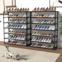 Ty Arts &amp; Culture 2 Pack 7-Tiers Shoe Rack Organizer, Sturdy Metal Pipes, Black - $56.94