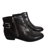 LAUREN LRL Black Leather Ankle Booties Buckle Zip Heel Ralph Lauren Shel... - $1,346.35 MXN