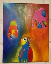 Abstract Acrylic painting on canvas of Birds for home decor or gift - £25.91 GBP