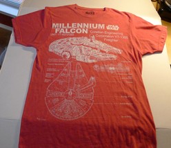 Star Wars Millennium Falcon T Shirt Corellian Engineering Blueprint Size Small - £7.51 GBP