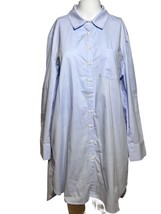 Flawless Tunic Shirt Women&#39;s XL Tall Blue Button Up Pockets Classic Workwear - £20.21 GBP