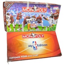 Monopoly NFL Collectors Football Board Game 1998 &amp; My Edition NBA Basket... - $89.88