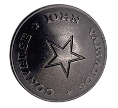 Converse John Varvatos Silver tone Metal Main Front Replacement button 1&quot; - $11.95