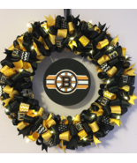 LED Boston Bruins Inspired Custom Loopy Ribbon Wreath WITH LIGHTS - €60,37 EUR