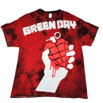 Green Day American Idiot T Shirt Red &amp; Black Tie Dye Band Mens Size XL - £17.57 GBP
