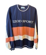 Izod Sport VTG Men’s M Navy Blue Orange Striped Long Sleeve Pullover Swe... - $19.80