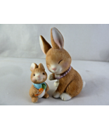 AVON Mother Bunny Rabbit &amp; Baby Bunny Bisque Porcelain 1990 Figurines 1.... - $168.34 MXN
