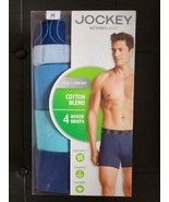 Jockey Active Blend Boxer Briefs Mens M 32-34 Blue Gray 4 pack - £20.13 GBP