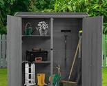Outdoor Storage Shed With Lockable Door, Wooden Tool Storage Shed Detach... - $703.99