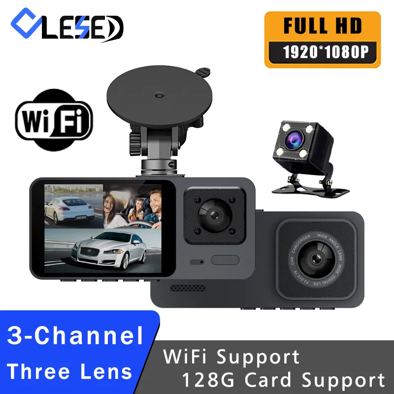 Wifi 3-Channel Car Dvr 3 Camera Dash Cam HD 1080P Dash Camera Dual Lens Dashcam - £34.08 GBP+