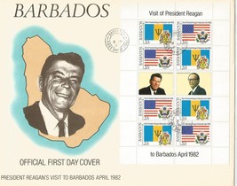 First Day Cover, Barbados , Reagan&#39;s Visit to Barbados April 1982. - $10.00