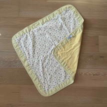 First Moments Yellow Check Baby Blanket Woof Dog Cat Meow Bunny Hop - £19.33 GBP