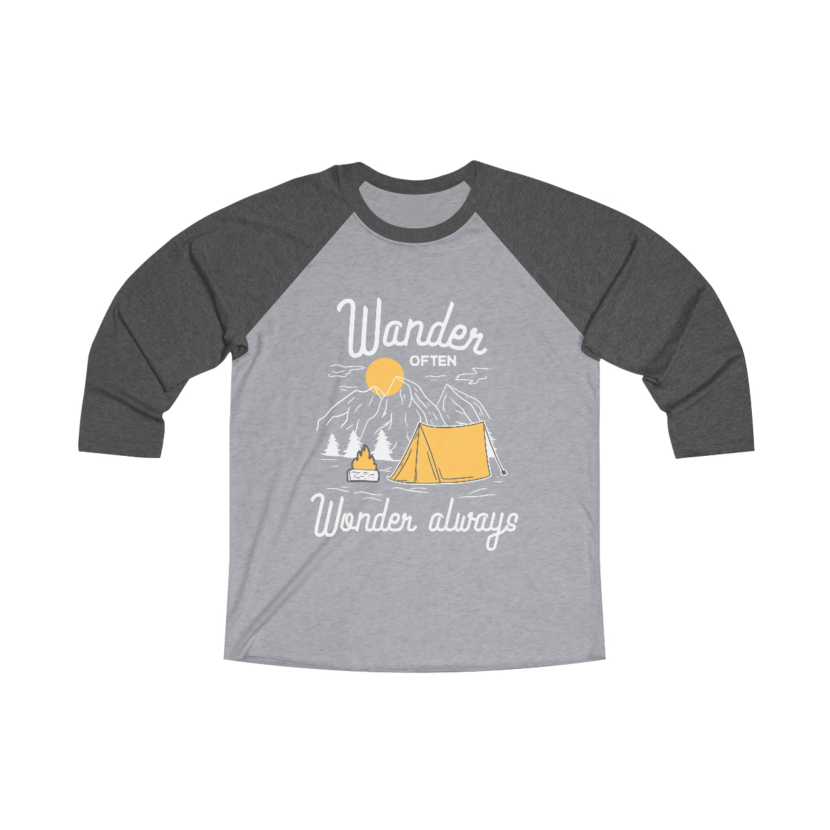 Primary image for Unisex Tri-Blend 3\/4 Raglan Tee: Wanderlust Adventure Nature Camping