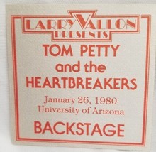 TOM PETTY - VINTAGE ORIGINAL 1980 U OF ARIZONA CLOTH CONCERT BACKSTAGE PASS - $20.00