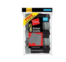 Hanes Boy's 6-Pack Boxer Briefs - Assorted Colors Medium M/M 10-12 - $15.83