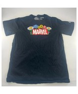 Marvel Tshirt Womens Medium Black Flower Short Sleeve Cotton Pullover - $9.50