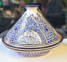 Williams Sonoma Bachmara Tunisia Covered Dish  10.5&quot;&quot; Blue &amp; White Pottery - £39.16 GBP