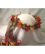 Kayla Forest Fairy Head Wreath of Autumn colored Faux Leaves, berries, a... - £37.92 GBP
