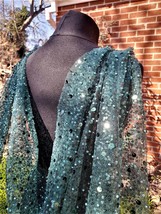 Stunning Emerald Green Cathedral Wedding Cape Veil - A Showstopper with... - $155.00