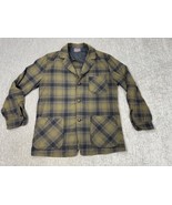 Vintage Pendleton Jacket Mens Medium Green Brown Wool Plaid Blazer Coat ... - $54.44