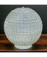 Vtg Cut Glass Light Shade Waffle Square Globe Shade Antique 3 1/4” Fitter - $39.95