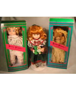 (Lot of 3) 12&quot; Tall SANTA SURPLUS Porcelain Collector Dolls with stands ... - £24.99 GBP