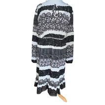 Kardashian Kollection Lace Print Sheer Dress-Size Medium Long Sleeve Floral - $10.79