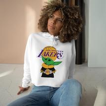 Baby Yoda-Los Angeles Lakers Women&#39;s Drawstring Crop Top Hoodie Sweatshirt - $34.20