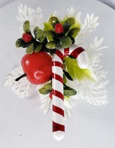 Vintage Reliance Christmas Plastic Candy Cane Holly Hong Kong - £8.64 GBP
