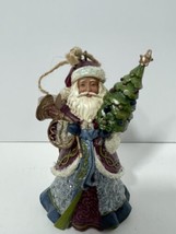 Victorian Santa Holding Tree &amp; Horn Ornament Jim Shore Heartwood Creek Christmas - £18.30 GBP