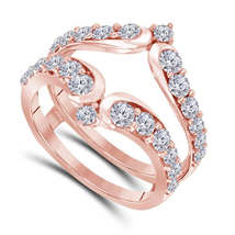 Round Cut White Diamond Womens Enhancer Wrap Wedding Ring 14K Rose Gold Plated - £99.09 GBP