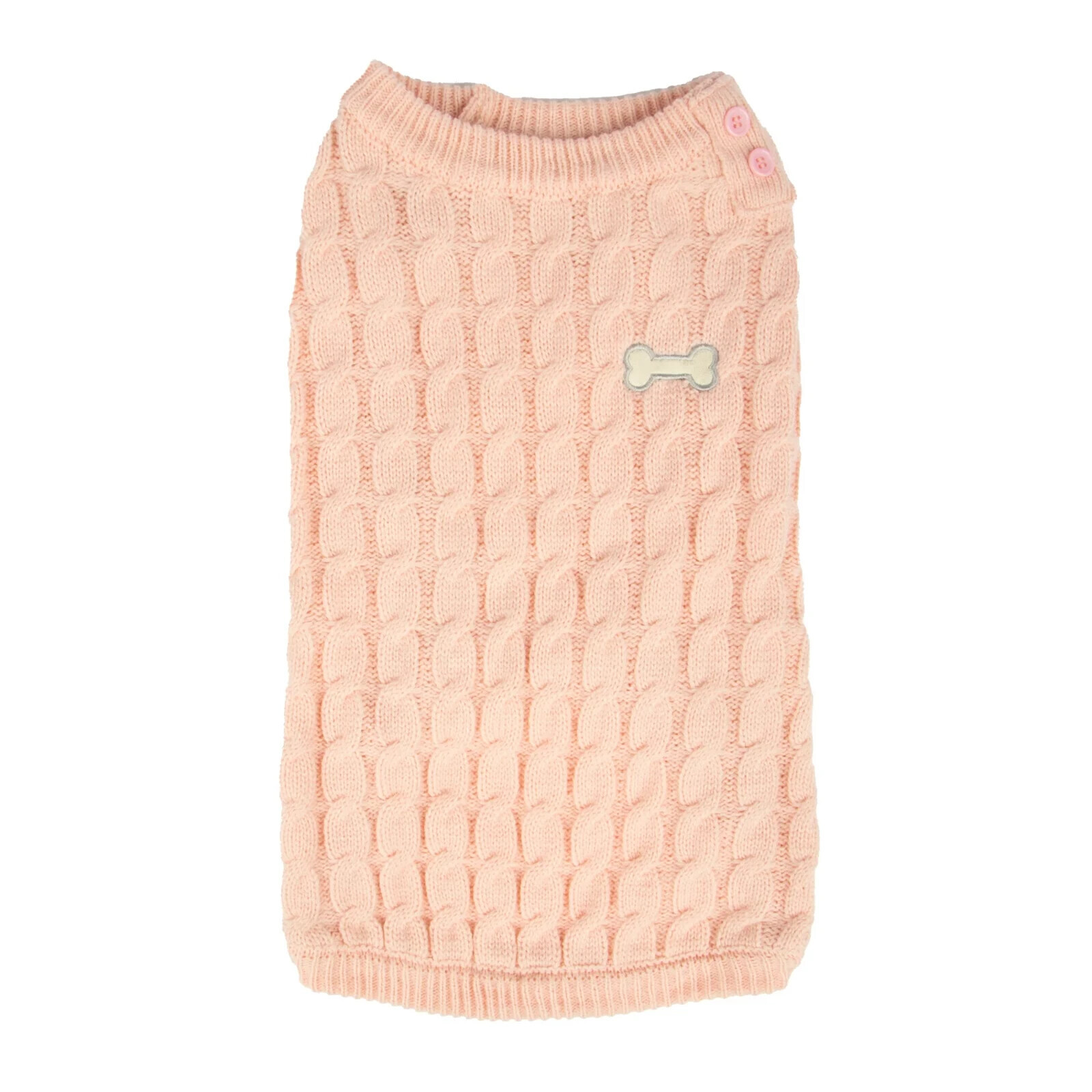 House of Barker Cable Knit/Bone, Dog Sweater - Pink (XS/12"-14" Chest Girth) NEW Item image 2