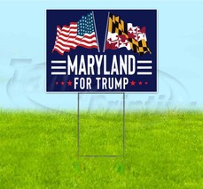 Maryland For Trump 18x24 Yard Sign With Stake Corrugated Bandit 2024 - £22.70 GBP+