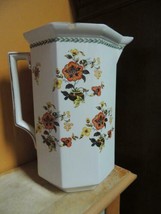 Cauldon Pitcher 11.25&quot; honey pot flower&amp; bee orange yellow brown England... - $53.99